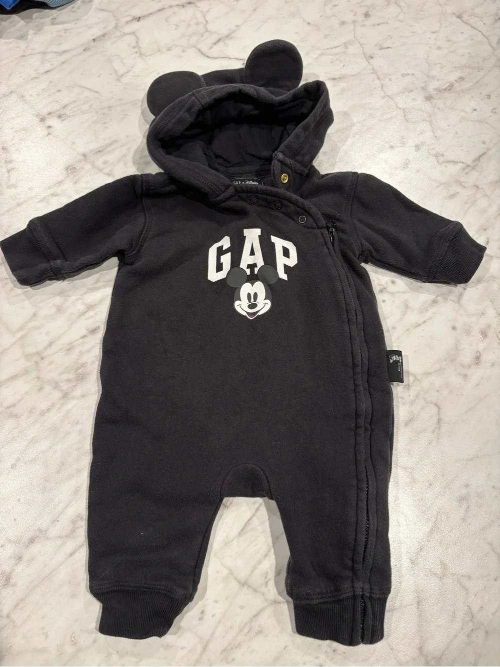 GAP Baby Mickey Mouse One-Piece Set in Black and White